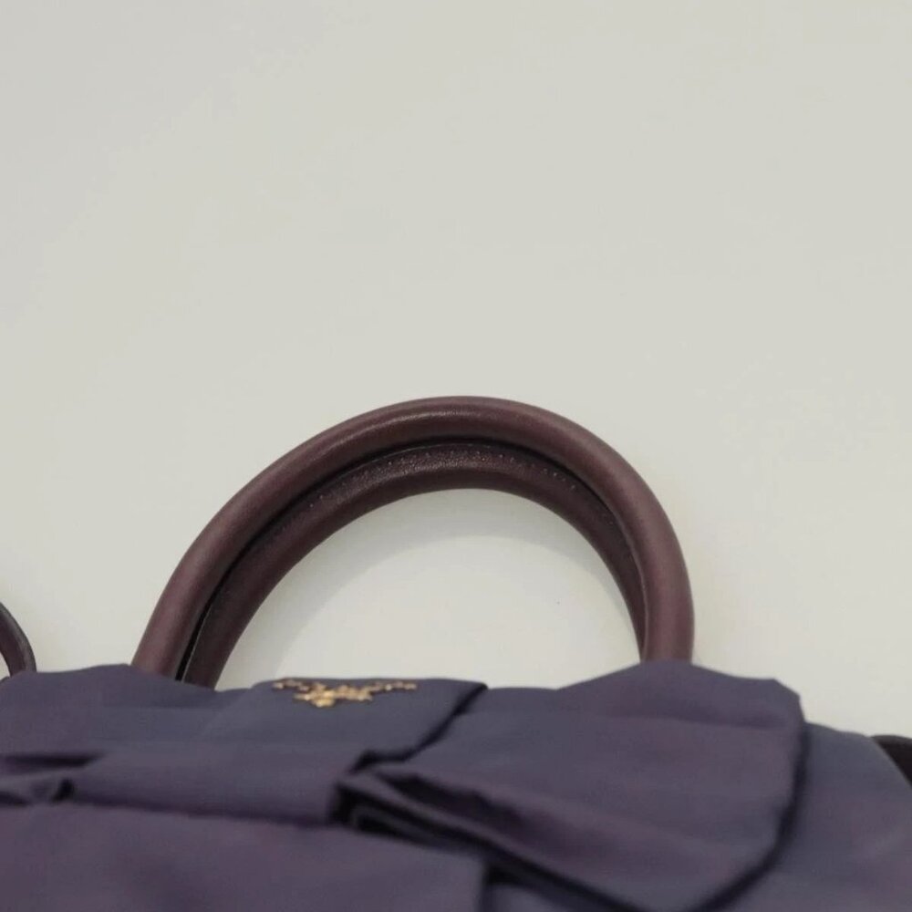PRADA Hand Bag Nylon 2way Purple Gold Auth - Picture 7 of 16